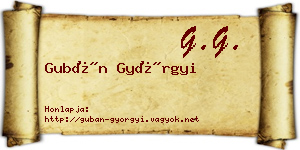 Gubán Györgyi névjegykártya